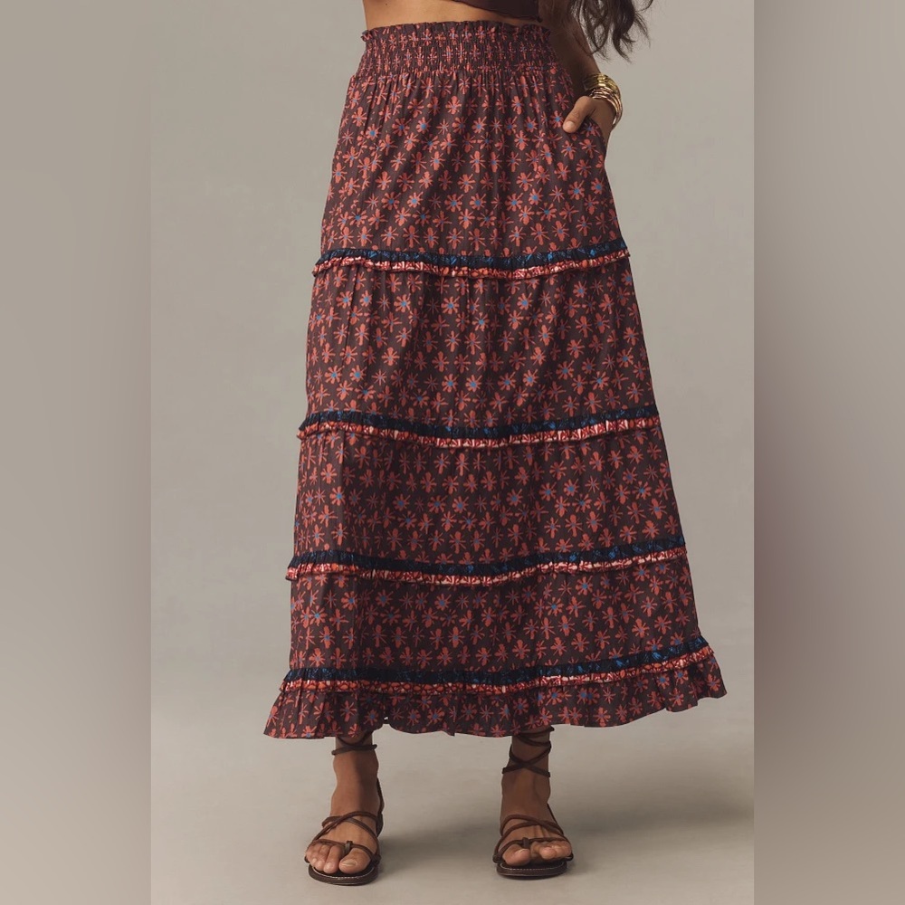 Anthropologie Genevieve Maxi Skirt